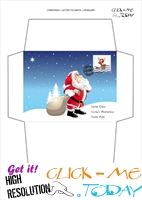 Amazing envelope to Santa template with postage stamp 66